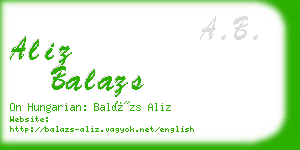 aliz balazs business card